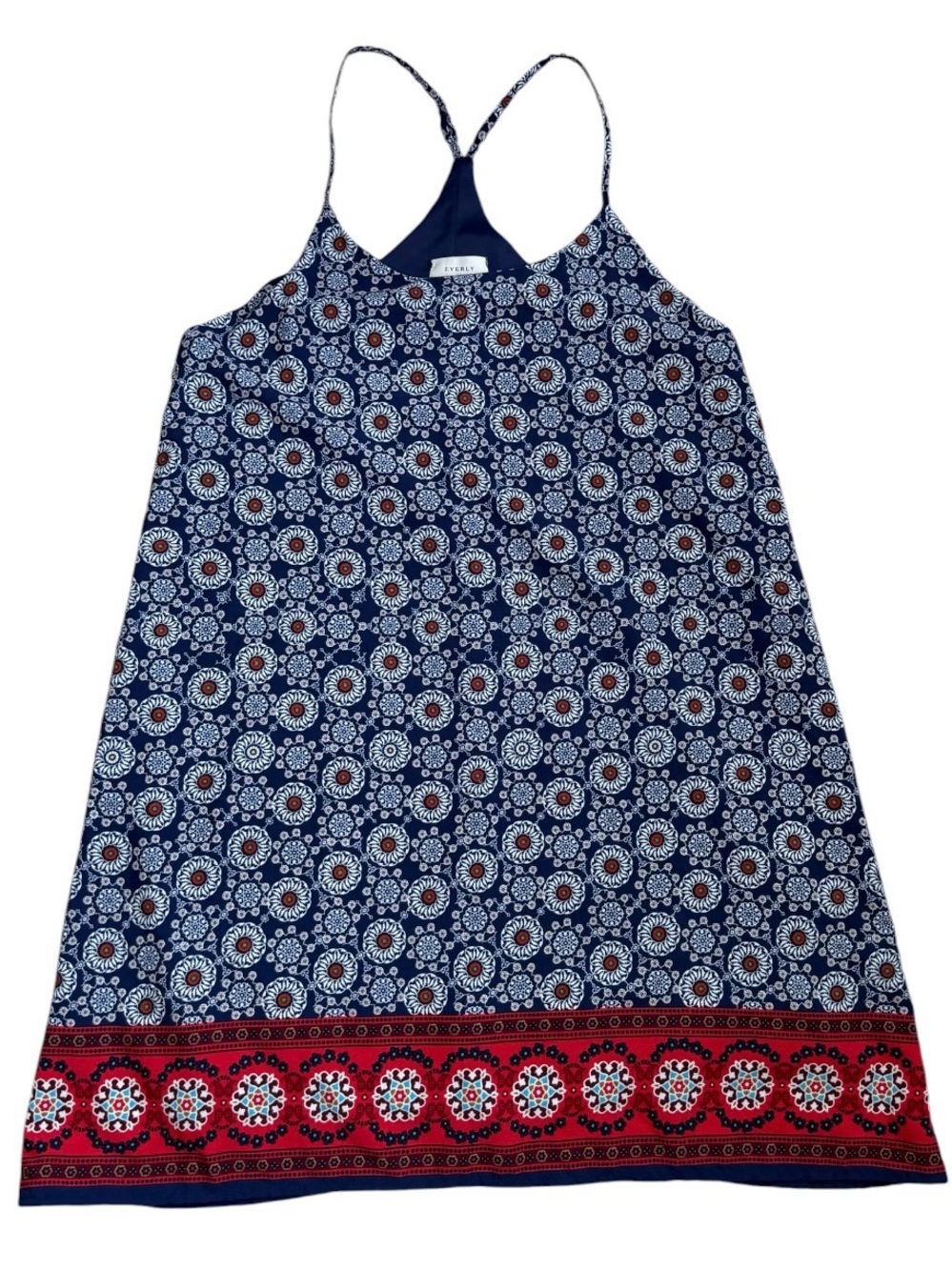 Everly Navy Blue Printed Summer Dress